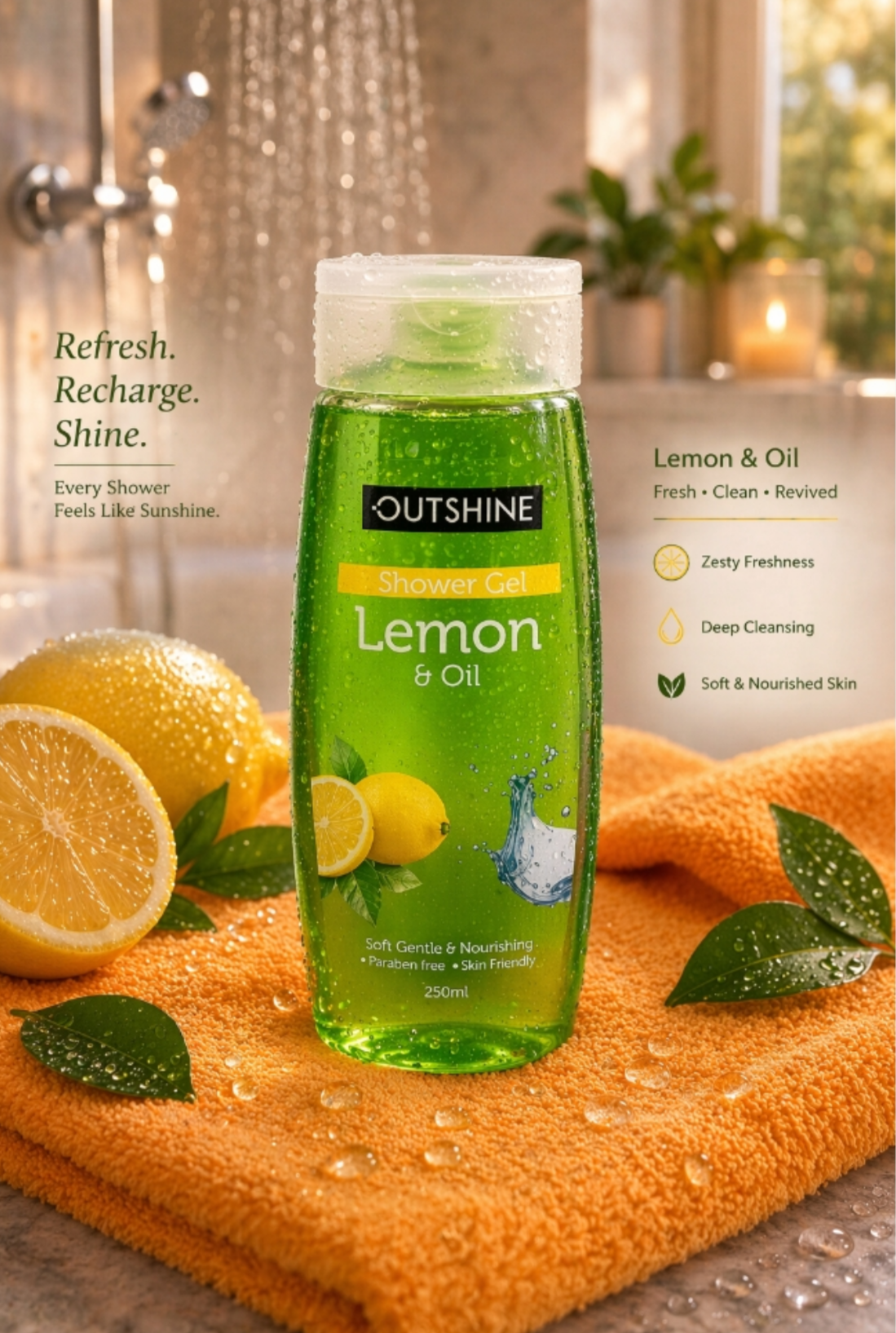Out shine shower gel lemon 250ml